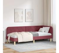 vidaXL Cadre de lit d'angle Bordeaux 80 x 200 cm tissu