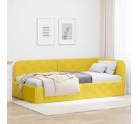Cadre de lit d'angle Velours Lit en Canapé Moderne gain place Modulaire vidaXL v