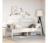 Cadre De Lit Daybed Vidaxl Avec Lit Gigogne Blanc 75x190 Cm Acier Blanc