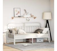vidaXL Cadre-lit de jour Noir 90 x 200 cm Acier enduit de poudre Contemporain