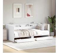 Cadre de lit de jour - KENNETH - 1 PLACE - avec tiroirs - sans matelas - blanc 90x200 cm - LV541