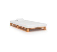 vidaXL Cadre de lit palette – Sommier à lattes, Lit simple 90x200 cm, Marron Pin massif