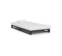 vidaXL Cadre de lit de palette – sommier à lattes – Bois de pin massif Gris 90 x 200 cm