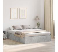 Cadre De Lit De Rangement Vidaxl Gris Béton 135x190 Cm Gris