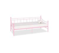Cadre de lit de repos sans matelas rose métal 90x200 cm