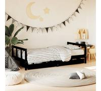 Cadre de Lit d'Enfant et Tiroir Simple Noir 90x190 cm Bois de Pin Massif vidaXL