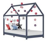 vidaXL Cadre de lit d'enfant Gris Bois de pin massif 90 x 200 cm
