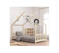 vidaXL Cadre de Lit d'enfant Lit Cabane d'enfant Structure de Lit pour Enfants Chambre d'enfant Intérieur Maison 90x200 cm 283366 Beige G