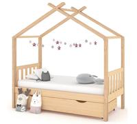 vidaXL Cadre de lit enfant avec tiroir en bois de pin massif 80x160 cm