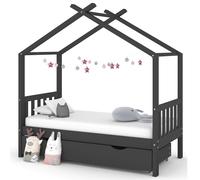 vidaXL Cadre de lit enfant 322149 – avec tiroir en pin massif blanc 80x160 cm