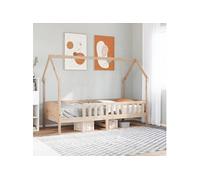 vidaXL Lit d'enfant en forme de maison 80x200 cm pin massif