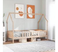 vidaXL Cadre de lit d'enfants forme de maison 90x190 cm bois massif pin Marron