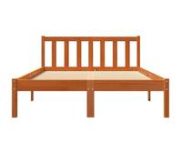 Cadre de lit double/Lit 2 places, LEMON, sans matelas, cire marron 140x190cm bois pin massif 179