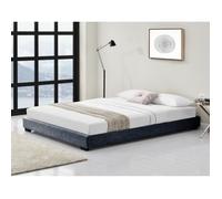 Cadre de Lit Double Masari Rembourré avec Lin Gris Foncé 200 x 140 cm Corium