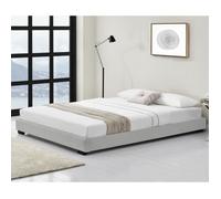 Cadre de Lit Double Masari Rembourré avec Similicuir Blanc 200 x 140 cm Corium