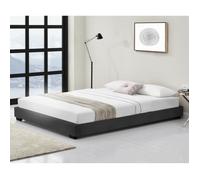 Cadre de Lit Double Masari Rembourré avec Similicuir Noir 200 x 180 cm Corium