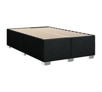 vidaXL Cadre de lit double 120x200 cm Tissu noir, rembourré avec sommier plateforme
