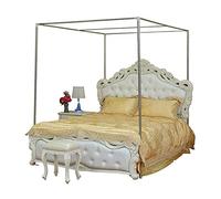 Cadre de lit élégant en métal avec moustiquaire - Design polyvalent à 4 poteaux pour lit simple, double, king size et super king size - Construction de 24 mm pour un confort ultime.
