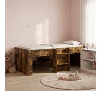 vidaXL Cadre de Lit Élevé pour Enfants 2 pcs Chêne Sonoma 90 x 200 cm, Lit Mezzanine pour Enfants avec échelle, Design rectangulaire, Rangement sous Le lit, Cadre en Bois stylé
