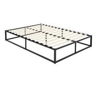 ML-Design – Lit cadre en métal 160x200 cm – Cadre acier, sommier à lattes, noir