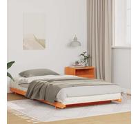 Cadre de Lit en Bois de Pin Massif, Design à Profil Bas, Style Japandi, Cadre de Support de Matelas Facile à Assembler pour Chambre Coucher, Usage Domestique (90 x 220 cm)