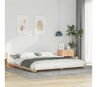 Cadre de Lit en Bois de Pin Massif, Design à Profil Bas, Style Japandi, Cadre de Support de Matelas Facile à Assembler pour Chambre Coucher, Usage Domestique (180 x 220 cm)