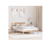 Cadre de lit en bois de pin Naturel Bois de pin massif 120 x 190 cm 872200