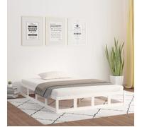 Cadre de lit en bois massif blanc 160x200 cm - VIDAXL