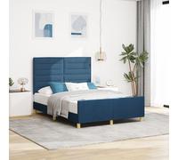Cadre de lit en tissu bleu vidaXL 140x200 cm