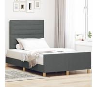 Cadre de lit en tissu gris foncé vidaXL 120x190 cm