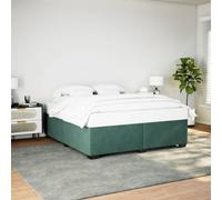 Cadre de lit en velours vert foncé 180 x 200 cm, lit à plateforme rembourré avec lattes en bois, jambes en bois de pin solides, taille queen, matelas non inclus, pour un sommeil réparateur