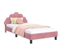 Cadre de lit enfant moderne - vidaXL - Rose - Velours - 198x103x80 cm - Lit simple 90x190 cm - Poches de rangement