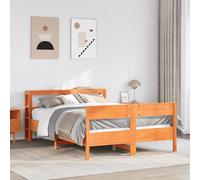 Vidaxl Cadre De Lit Sans Matelas Cire Marron 75x190 Cm Bois Pin Massif Marron