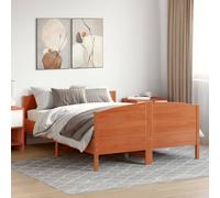 vidaXL Cadre de lit avec tête de lit bois de pin cire marron 90x200 cm
