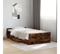 Cadre de lit et tiroirs chêne marron 75x190cm bois d'ingénierie lit vidaXL
