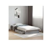 vidaXL Cadre de lit en bois d'ingénierie avec tiroirs Sonoma gris 100x200 cm sans matelas