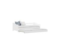 Cadre de lit extensible Blanc Bois de pin 90x200 cm