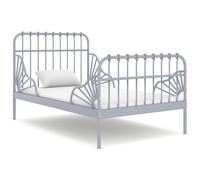 Cadre de Lit Extensible Blanc Métal 80x130/200 cm Simple Chambre Maison vidaXL