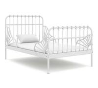 Cadre de lit extensible sans matelas blanc métal 80x130 200 cm Blanc G