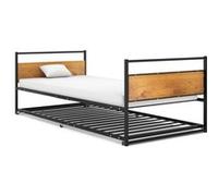 Vidaxl Cadre De Lit Extensible Noir Métal 90x200 Cm Noir