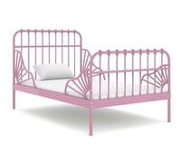 vidaXL Cadre de lit extensible Rose Métal 80x130-200 cm