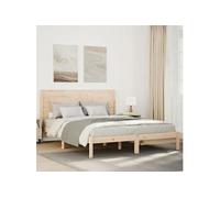 Cadre de Lit Adulte Meuble Sommier à Lattes Chambre Intérieur Bois Massif vidaXL