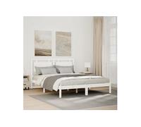 Cadre de lit extra long sans matelas 140x220 cm bois massif, meuble de chambre à coucher, sommier, lit en bois, lit, 3309202