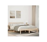 Cadre de lit extra long sans matelas 140x220 cm bois massif pin, lit, meuble de chambre à coucher, lit en bois, lit 852448
