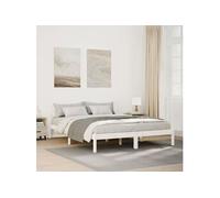 Cadre de lit extra long sans matelas 160x220 cm bois massif pin, lit, meuble de chambre, lit en bois, lit double, 852423