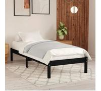 Cadre de lit - GAROSA - UK petit simple - Bois massif - Noir - 70x190 cm