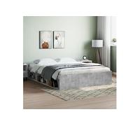 Vidaxl Cadre De Lit Sans Matelas Gris Béton 140x190 Cm Gris