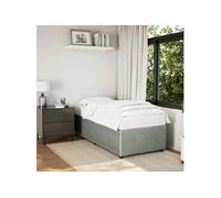 vidaXL Cadre de lit Gris clair 90x190 cm Velours, sommier, plateforme, rembourré