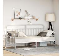 Cadre de lit jour vidaXL avec lit gigogne Blanc 90x200 cm Acier