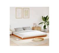 Cadre de Lit, Lit Double avec Tête de Lit, Lit Adulte, Meuble de Chambre à Coucher, Moderne, Cire Marron 200x200 cm 847146